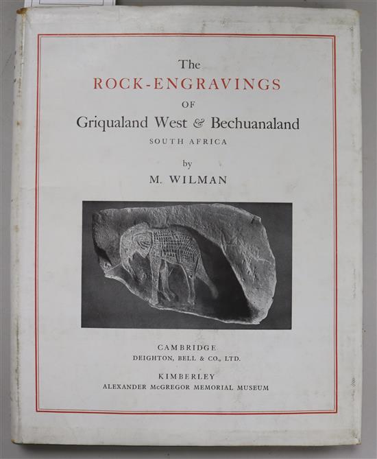 Wilman, M - The Rock Engraving of Griqualand West & Bechuanaland, folio, cloth with clipped d.j.,